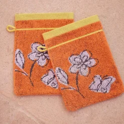 Carnet de fleurs 2 gants de toilette