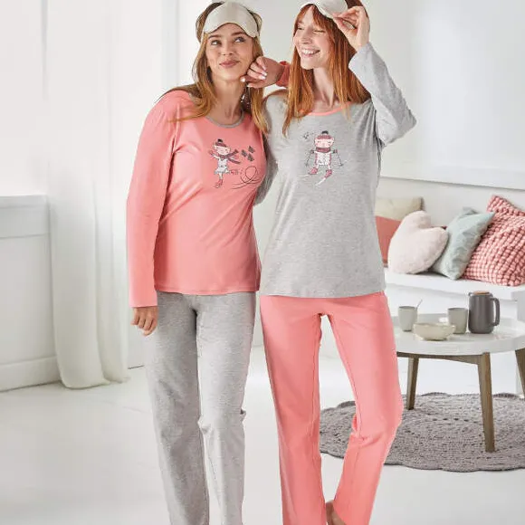 Chat neige Pyjama gris