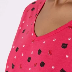 Chat pastèque  Maxi t-shirt framboise