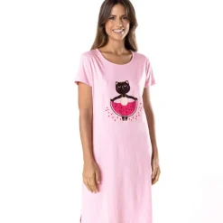 Chat pastèque  Maxi t-shirt rose