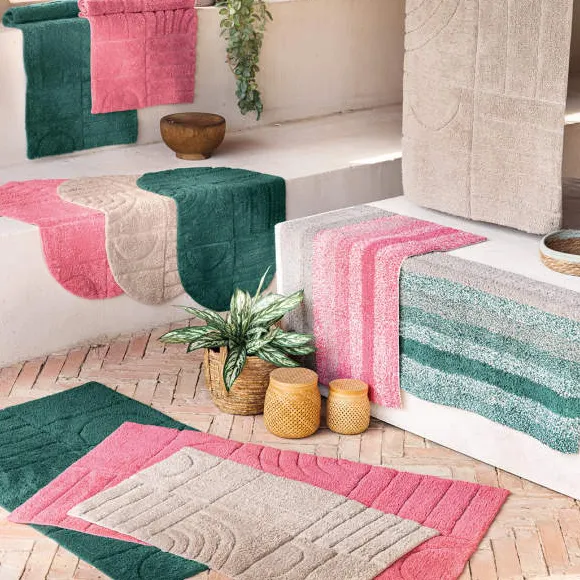 Douce géométrie Tapis de bain tufté