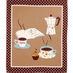 Détente et cappuccino 3 torchons et 3 essuie-mains