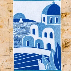 Escale à Santorin  Drap de plage