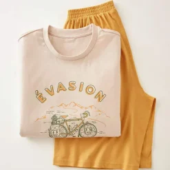 Evasion  Pyjama short ivoire