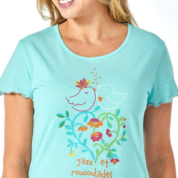 Fleurs de jazz Pyjama bleu