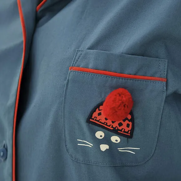 Félin filou Pyjama boutonné
