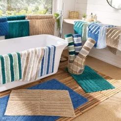 Inspiration caillebotis  Tapis de bain rayé
