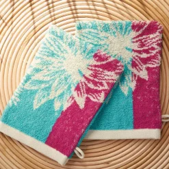 Jardin tropical  2 gants de toilette