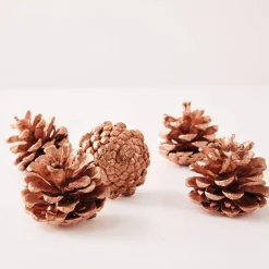 Noël cuivré  10 pommes de pin décoratives