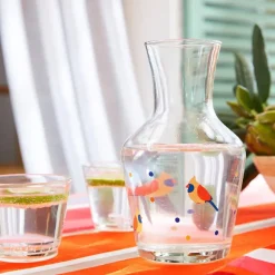 Oiseaux  Carafe en verre