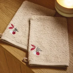 Promesse de bonheur  2 gants de toilette