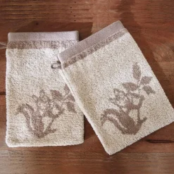 Rencontre en forêt  2 gants de toilette