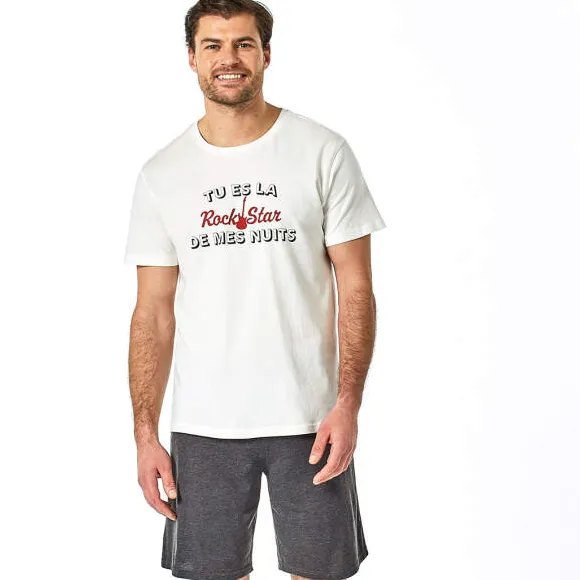 Rockeur dormeur Pyjama short ivoire