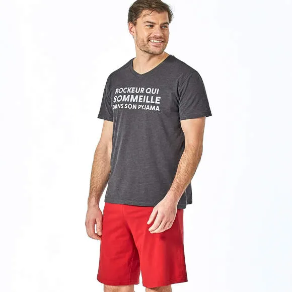 Rockeur dormeur Pyjama short anthracite