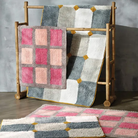 Rose blush Tapis de bain avec ou sans antidérapant