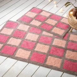 Rose blush Tapis de bain avec ou sans antidérapant
