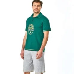 Rugby en folie  Pyjama short vert foncé