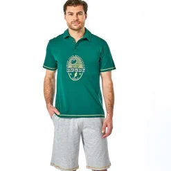 Rugby en folie  Pyjama short vert foncé