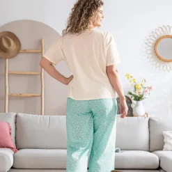 Rêves ensoleillés  Pantalon 7/8ème menthe