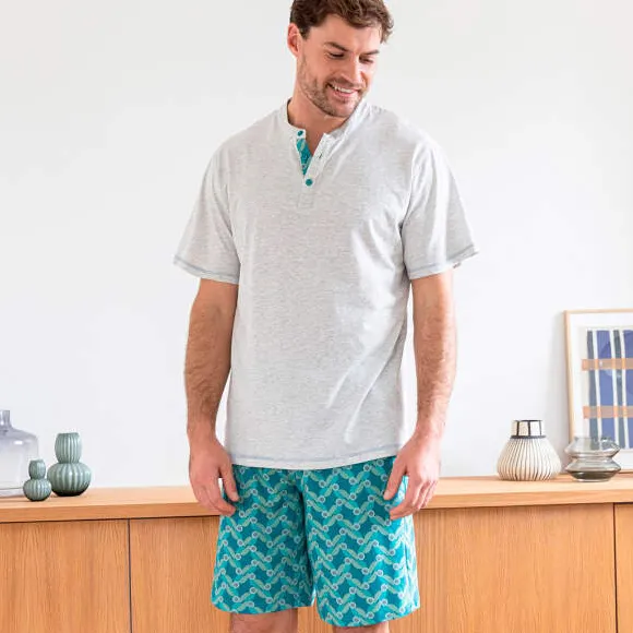 Rythme indigo Pyjama short gris chiné