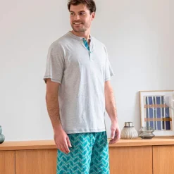 Rythme indigo Pyjama short gris chiné