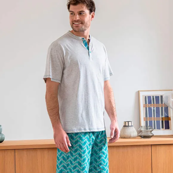 Rythme indigo Pyjama short gris chiné