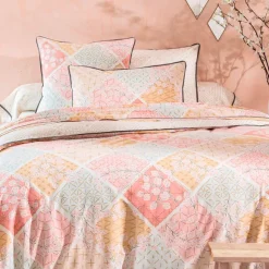 Sashiko en fleurs  Housse de couette