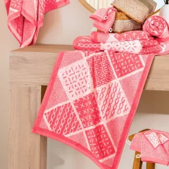 Sashiko en fleurs  Serviette de bain