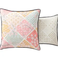 Sashiko en fleurs  Taie d'oreiller