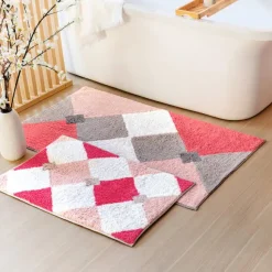 Sashiko en fleurs Tapis de bain tufté