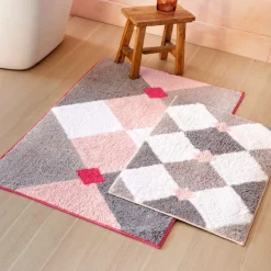 Sashiko en fleurs  Tapis de bain tufté