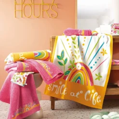 Smile at life  Drap de bain