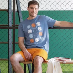 Style tennis Pyjama short bleu