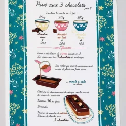 Tout chocolat 3 torchons et 3 essuie-mains