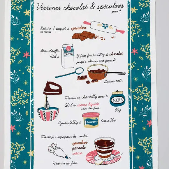 Tout chocolat 3 torchons et 3 essuie-mains