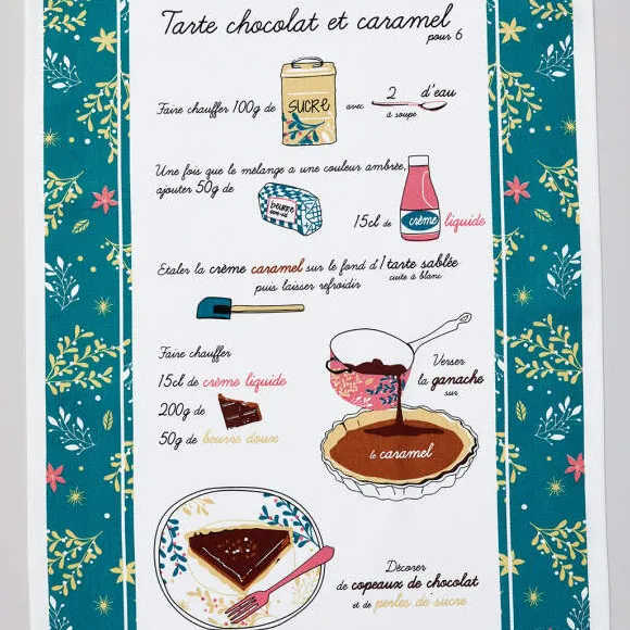 Tout chocolat 3 torchons et 3 essuie-mains