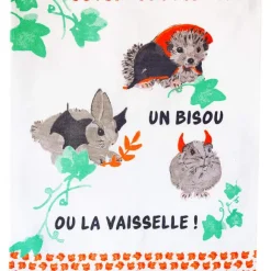 Un bisou ou la vaisselle !  3 torchons