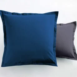 Unis taie d'oreiller bicolore  Lot de 2 taies d'oreiller