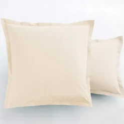 Unis taie d'oreiller bicolore  Lot de 2 taies d'oreiller