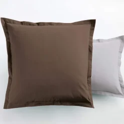 Unis taie d'oreiller bicolore  Lot de 2 taies d'oreiller