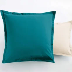 Unis taie d'oreiller bicolore  Lot de 2 taies d'oreiller