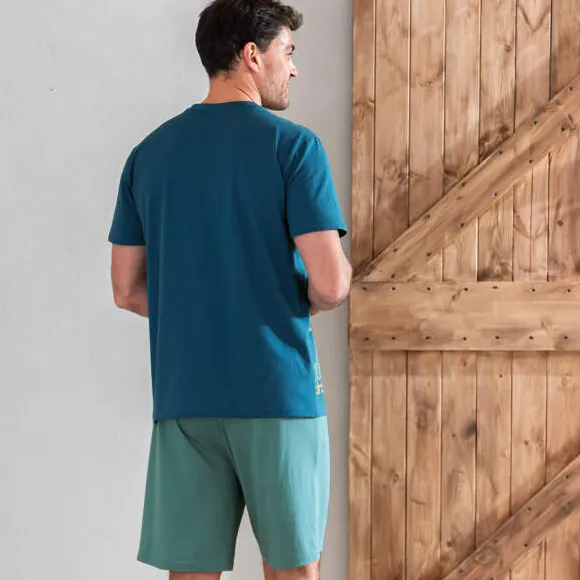 Un matin à la ferme Pyjama short bleu