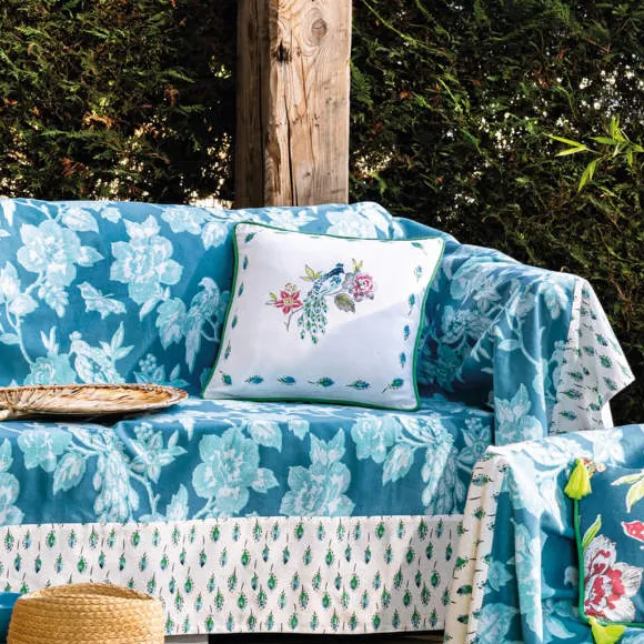 Un oiseau sur la branche Housse de coussin
